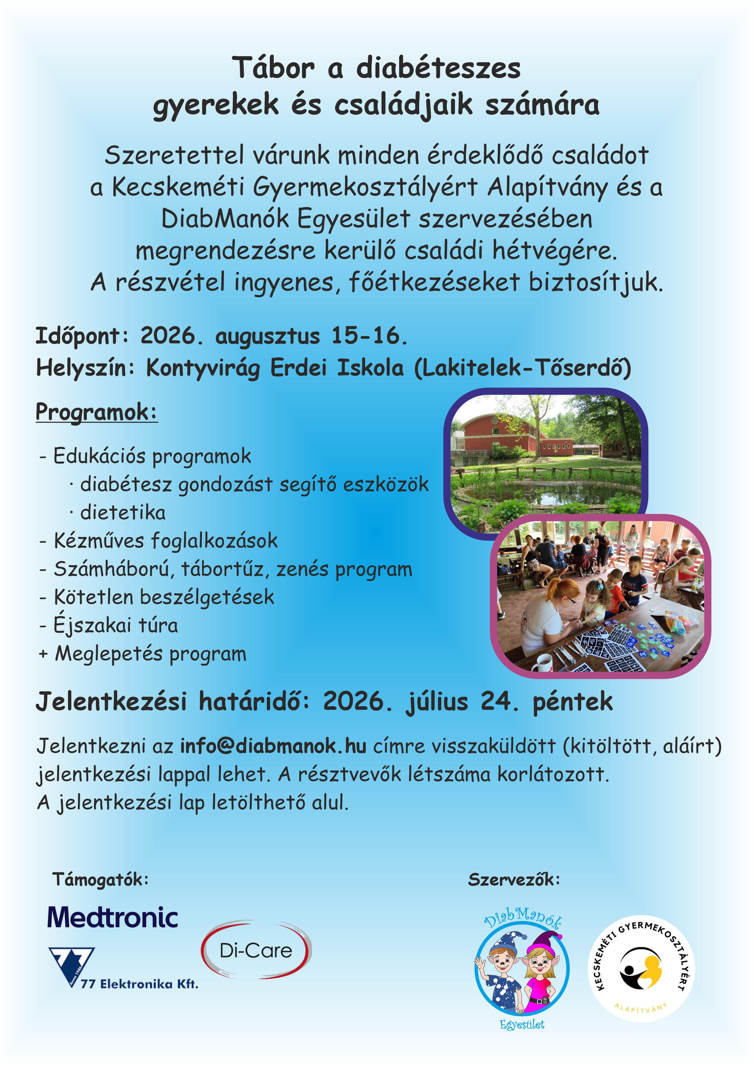 Kontyvirágy Diabtábor 2026 augusztus